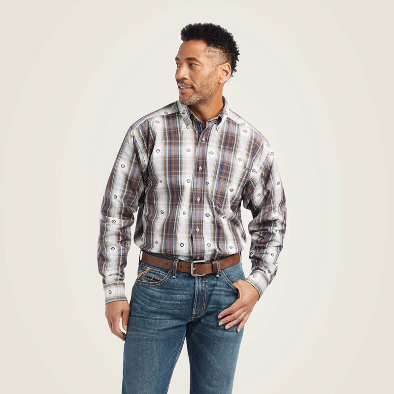Ariat Pro Series Geoffrey Classic Fit Shirt Niebieskie Polska | HRNCEY-601 - Kliknij obrazek, aby zamknąć