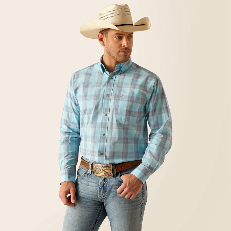 Ariat Pro Series Kane Classic Fit Shirt Sky Polska | MLAPTH-092 - Kliknij obrazek, aby zamknąć