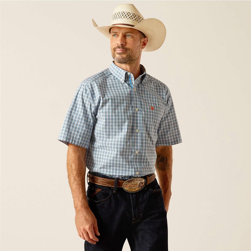 Ariat Pro Series Richard Classic Fit Shirt Niebieskie Polska | EGVCOM-038 - Kliknij obrazek, aby zamknąć