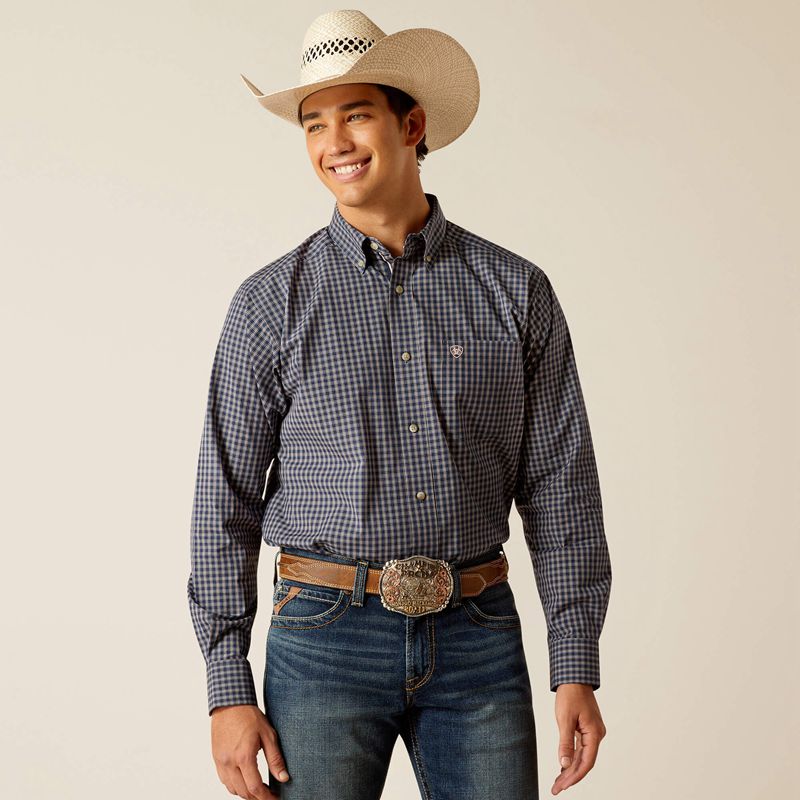Ariat Pro Series Tate Classic Fit Shirt Dress Blues Polska | ICHBVO-053 - Kliknij obrazek, aby zamknąć