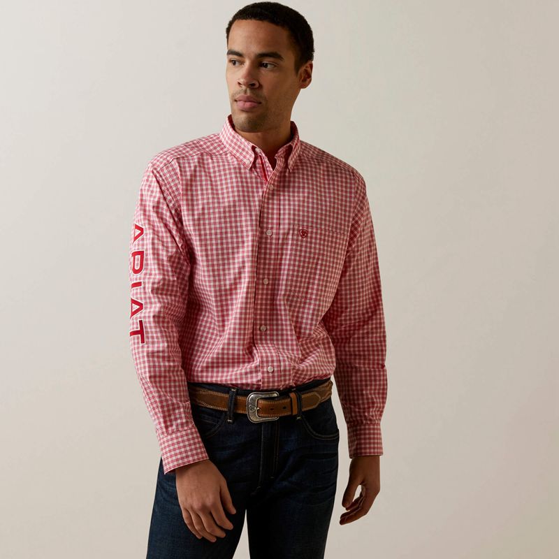 Ariat Pro Series Team Dustin Classic Fit Shirt Czerwone Polska | NWXSKP-629 - Kliknij obrazek, aby zamknąć
