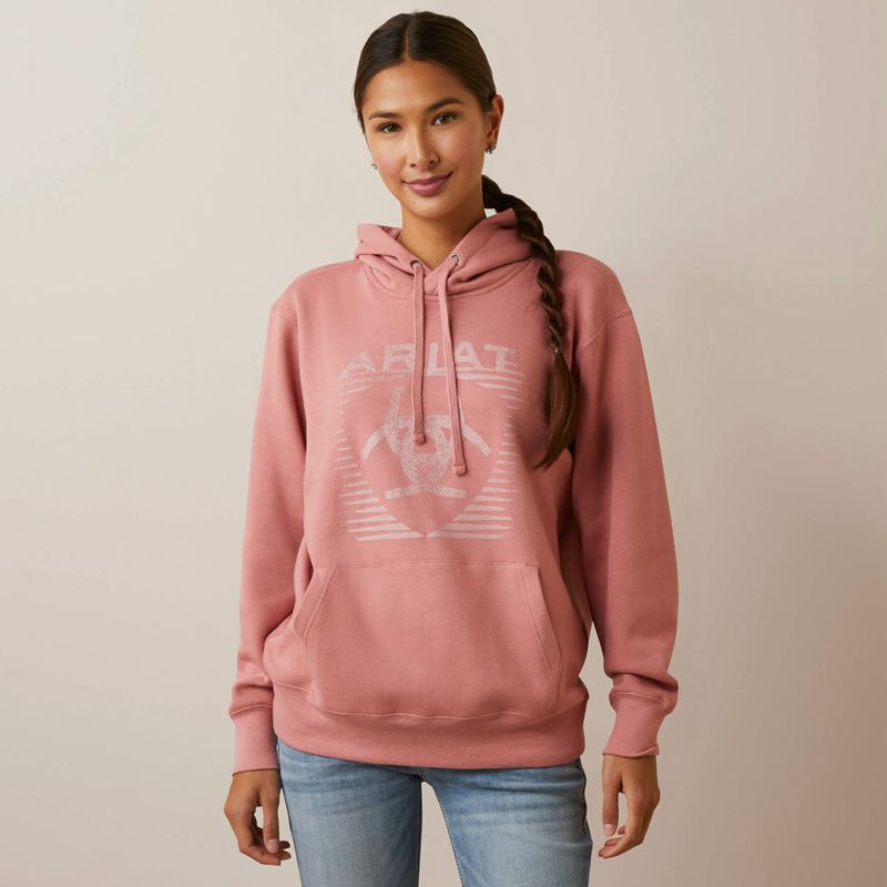 Ariat Real Fading Lines Hoodie Różowe Polska | RNJYZA-279 - Kliknij obrazek, aby zamknąć