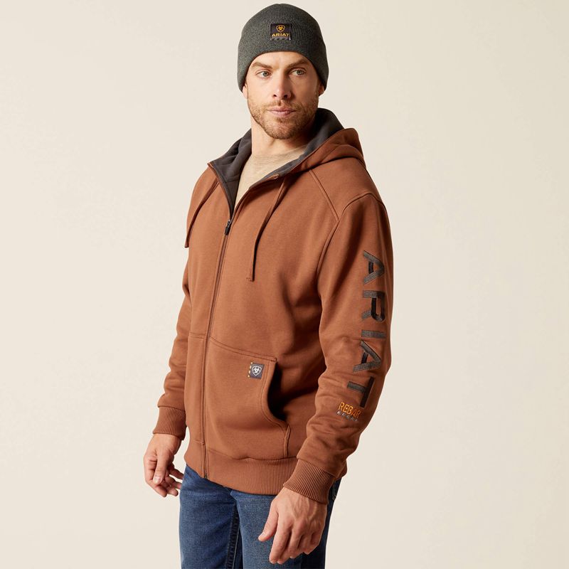 Ariat Rebar All-Weather Full Zip Hoodie Aztec Polska | OEZIGX-493 - Kliknij obrazek, aby zamknąć