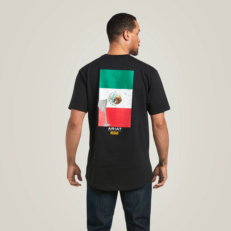 Ariat Rebar Cotton Strong Mexican Pride Graphic T-Shirt Czarne Polska | QJAMIC-321 - Kliknij obrazek, aby zamknąć