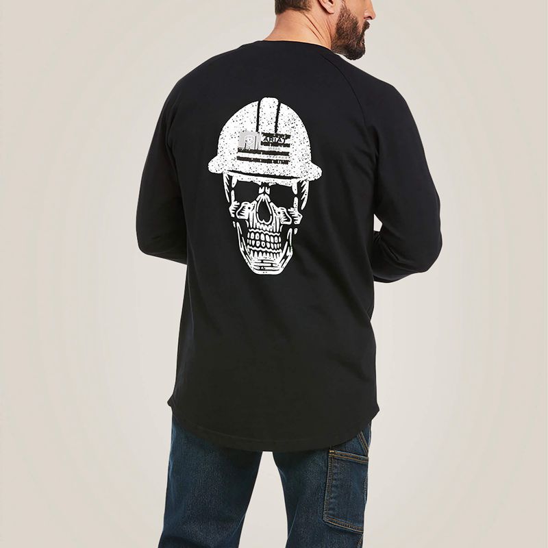 Ariat Rebar Cotton Strong Roughneck T-Shirt Czarne Polska | YLVDRE-028 - Kliknij obrazek, aby zamknąć