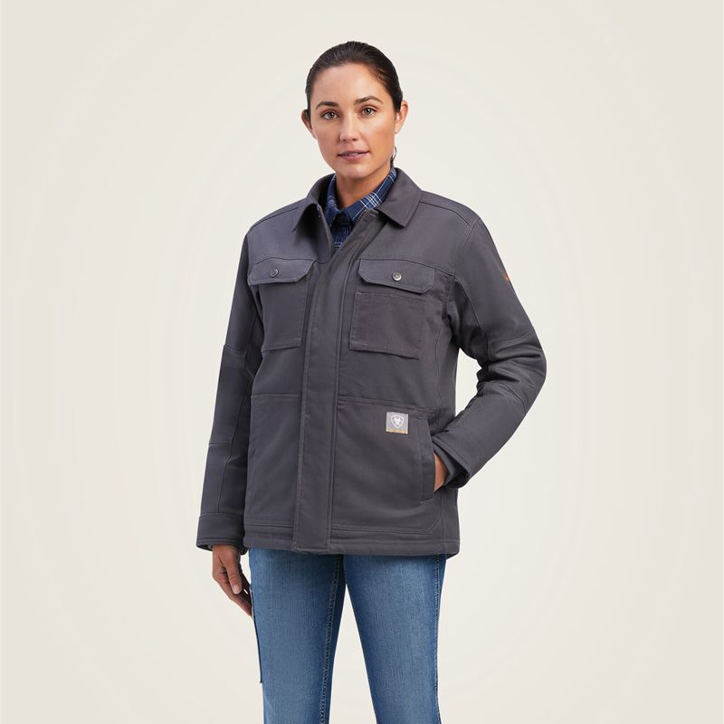 Ariat Rebar Duracanvas Sherpa-Lined Coat Szare Polska | ATCWPU-697 - Kliknij obrazek, aby zamknąć