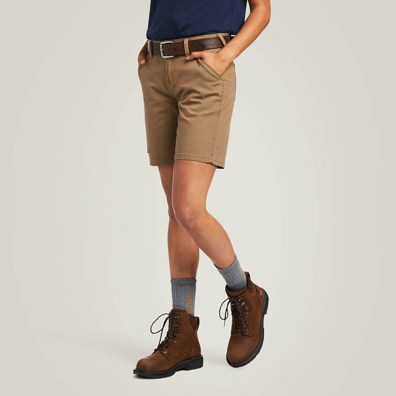 Ariat Rebar Durastretch Made Tough Short Khaki Polska | SMJFWX-249 - Kliknij obrazek, aby zamknąć