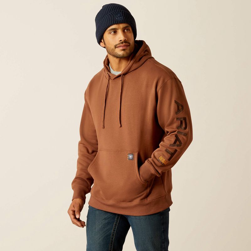 Ariat Rebar Graphic Hoodie Aztec/Coffee Bean Polska | AICHFP-894 - Kliknij obrazek, aby zamknąć
