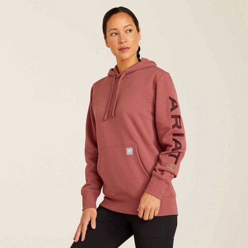 Ariat Rebar Graphic Hoodie Roan Rouge/Catawba Grape Polska | ESACXL-456 - Kliknij obrazek, aby zamknąć