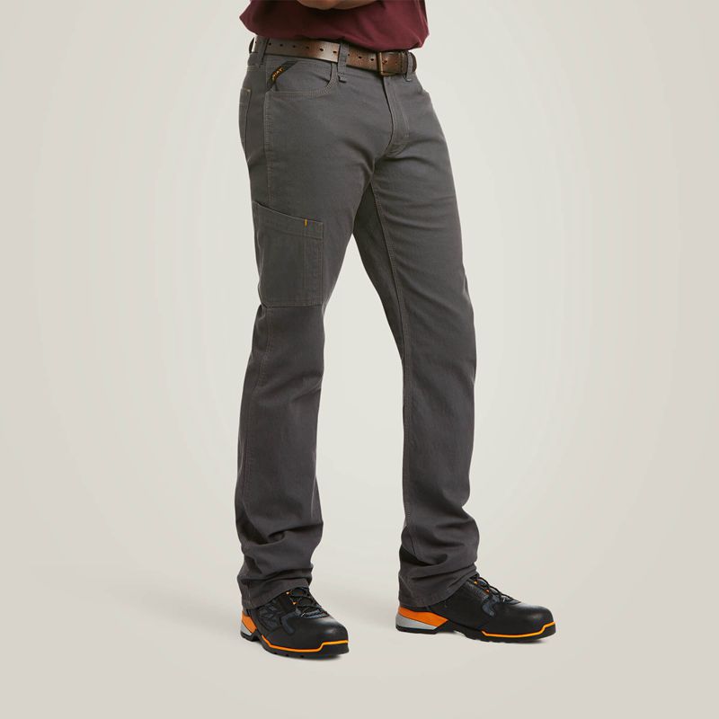 Ariat Rebar M4 Low Rise Durastretch Made Tough Stackable Straight Leg Pant Rebar Gray Polska | PXVDQT-251 - Kliknij obrazek, aby zamknąć