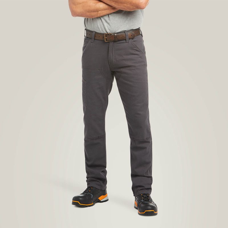 Ariat Rebar M4 Low Rise Durastretch Made Tough Double Front Stackable Straight Leg Pant Szare Polska | KUMQPL-765 - Kliknij obrazek, aby zamknąć