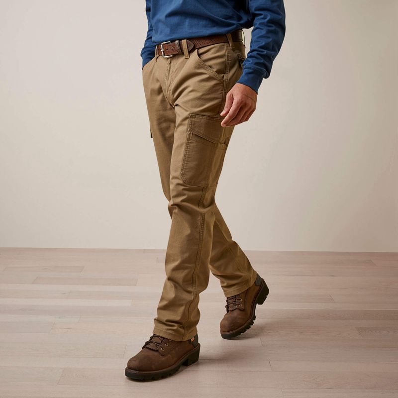 Ariat Rebar M4 Relaxed Made Tough Cargo Straight Pant Khaki Polska | JZGSRM-371 - Kliknij obrazek, aby zamknąć