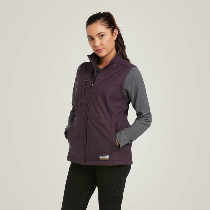 Ariat Rebar Stretch Canvas Softshell Vest Plum Perfect Polska | AVFNZT-987 - Kliknij obrazek, aby zamknąć