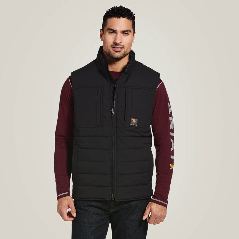 Ariat Rebar Valiant Stretch Canvas Water Resistant Insulated Vest Czarne Polska | PKYWFC-208 - Kliknij obrazek, aby zamknąć