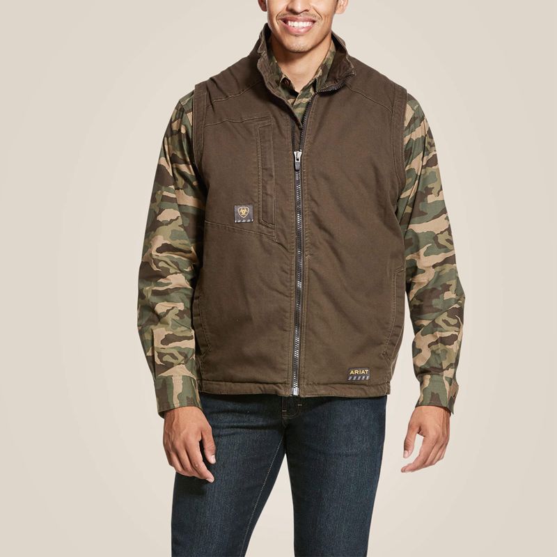 Ariat Rebar Washed Duracanvas Insulated Vest Wren Polska | OJGMLW-753 - Kliknij obrazek, aby zamknąć