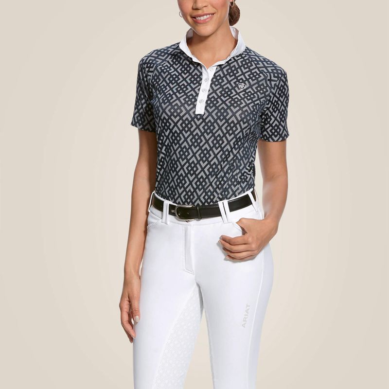 Ariat Showstopper Show Shirt Darkest Sapphire Polska | LSCUFP-547 - Kliknij obrazek, aby zamknąć