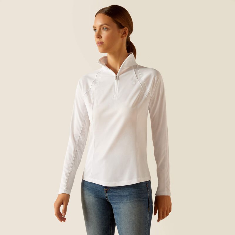 Ariat Sunstopper 3.0 1/4 Zip Baselayer Białe Polska | CFTOMY-579 - Kliknij obrazek, aby zamknąć