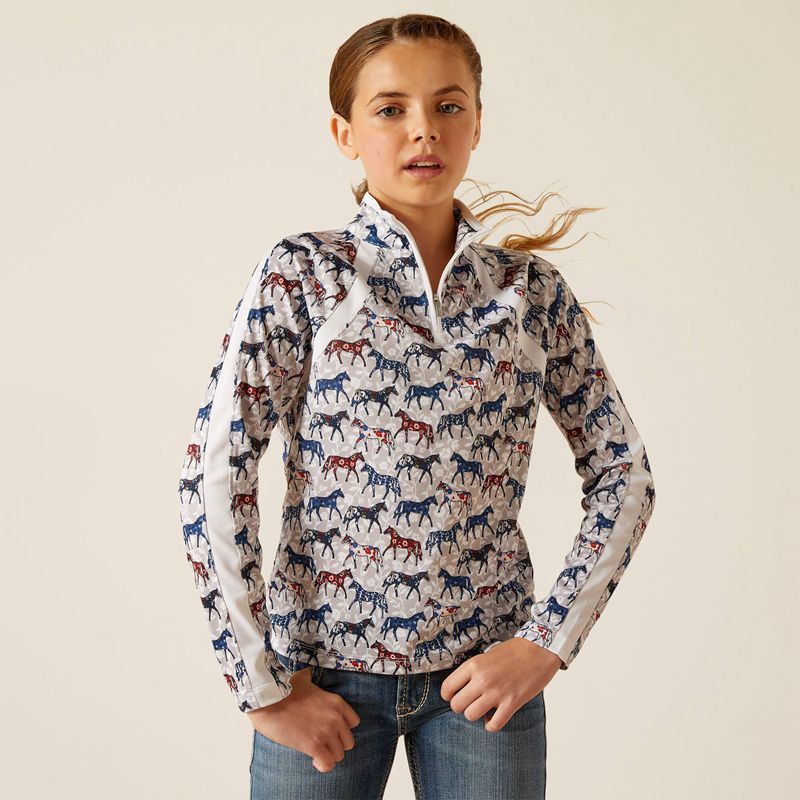 Ariat Sunstopper 3.0 1/4 Zip Baselayer Painted Ponies Polska | NPLIAD-284 - Kliknij obrazek, aby zamknąć