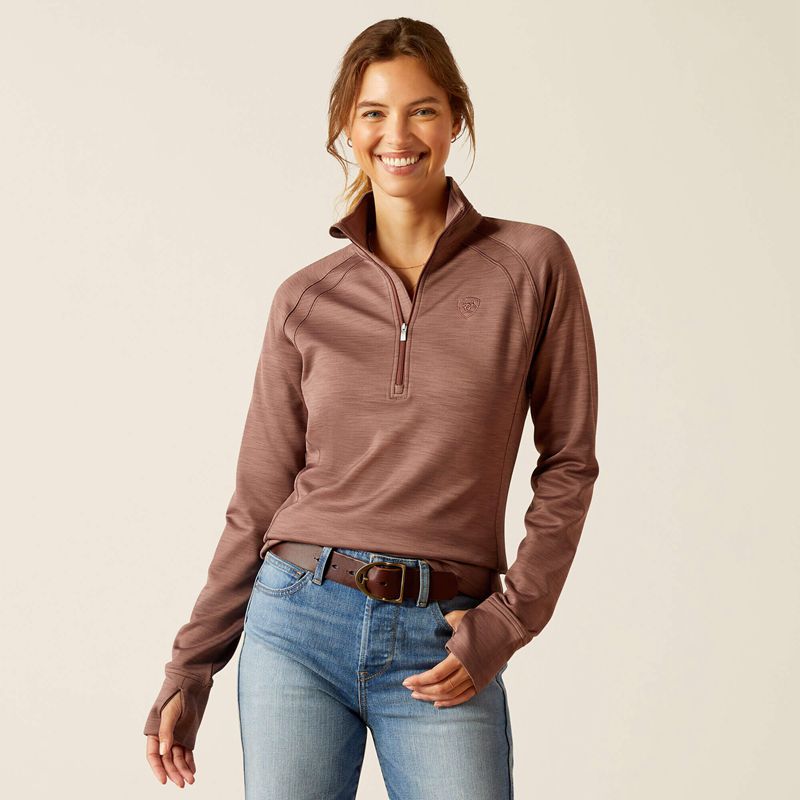 Ariat Tek Team 1/2 Zip Sweatshirt Twilight Mauve Polska | ASIKGC-372 - Kliknij obrazek, aby zamknąć