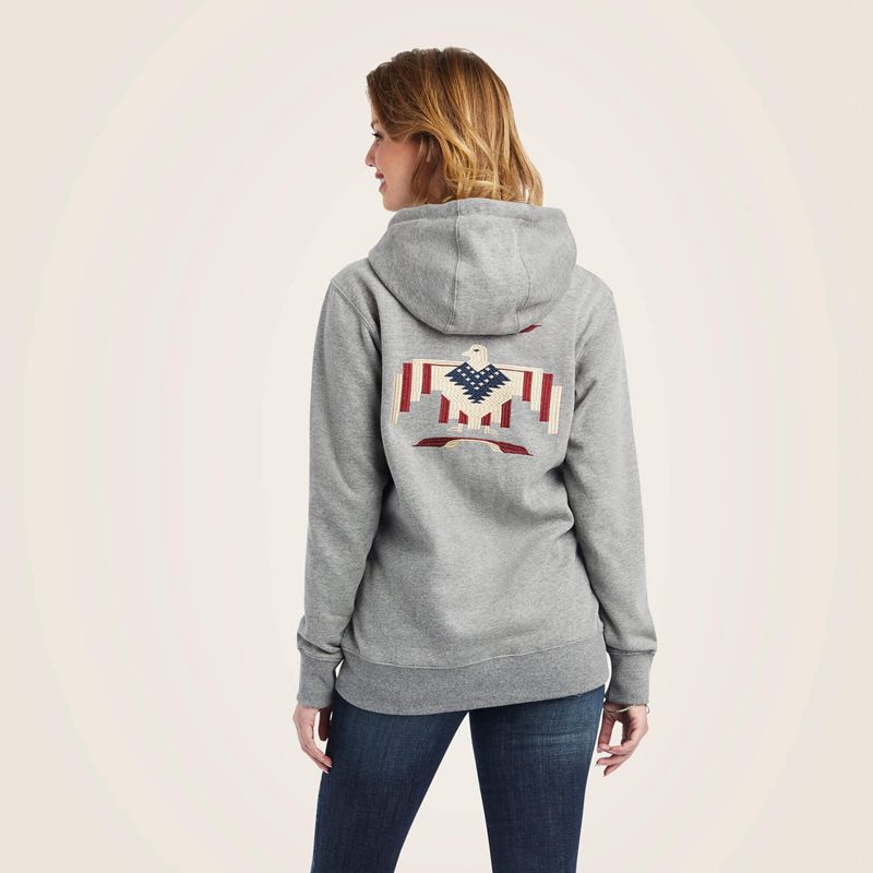 Ariat Thunderbird Chimayo Hoodie Szare Polska | WEATUN-659 - Kliknij obrazek, aby zamknąć