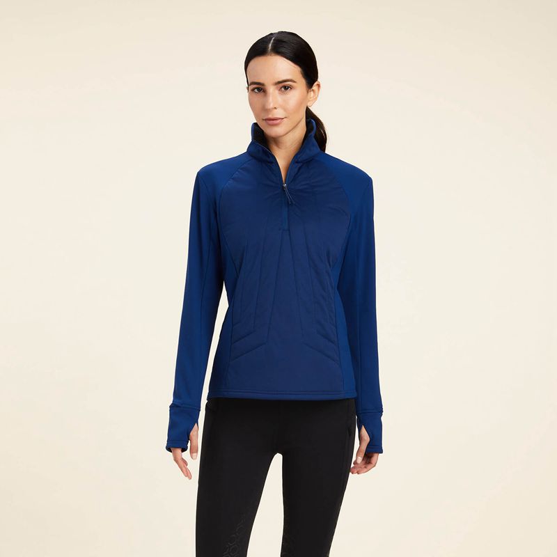 Ariat Venture 1/2 Zip Sweatshirt Niebieskie Polska | EUSBLQ-931 - Kliknij obrazek, aby zamknąć