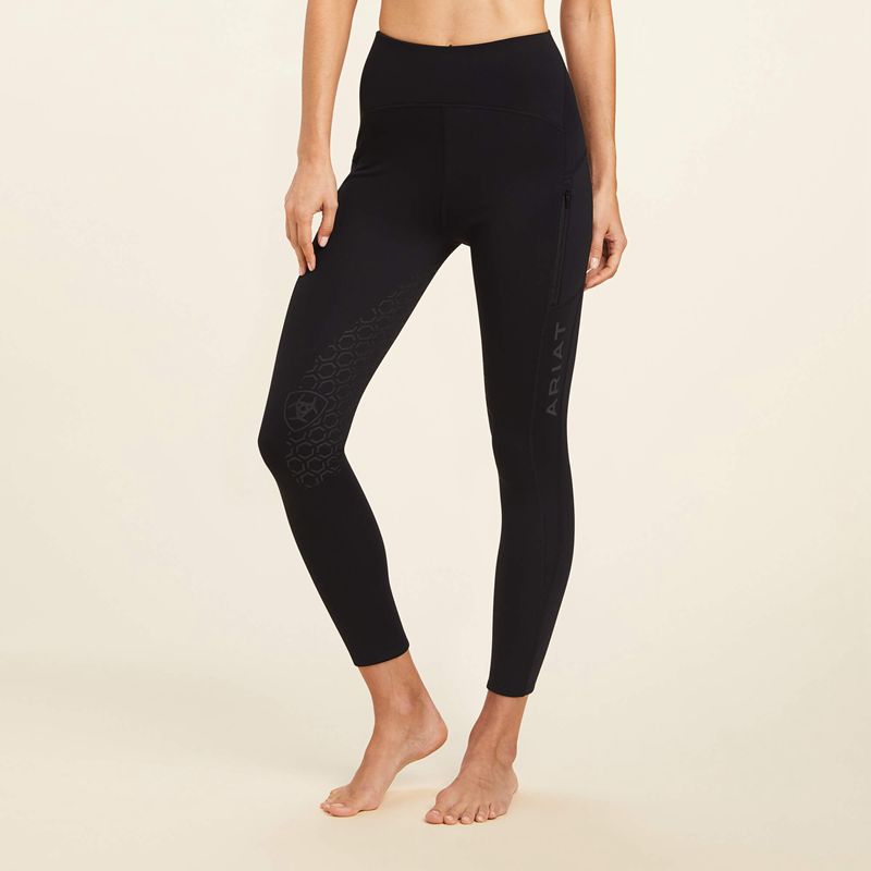 Ariat Venture Thermal Half Grip Tight Czarne Polska | YMULOW-392 - Kliknij obrazek, aby zamknąć