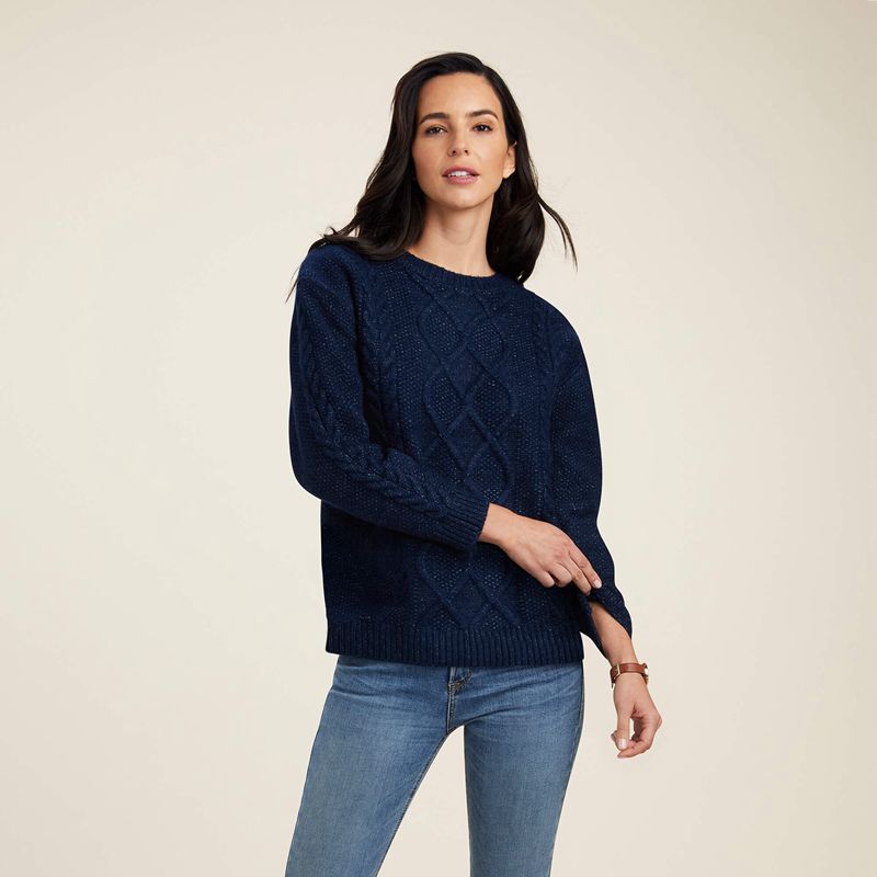 Ariat Winter Quarter Sweater Granatowe Polska | SNVCKY-430 - Kliknij obrazek, aby zamknąć