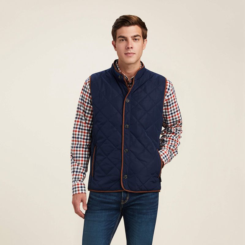 Ariat Woodside Vest Granatowe Polska | ZLJNKM-703 - Kliknij obrazek, aby zamknąć